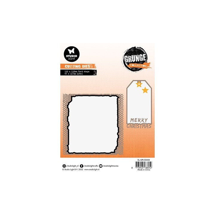 (SL-GR-CD434)Studio Light SL Cutting Die Card shape Grunge Collection nr.434