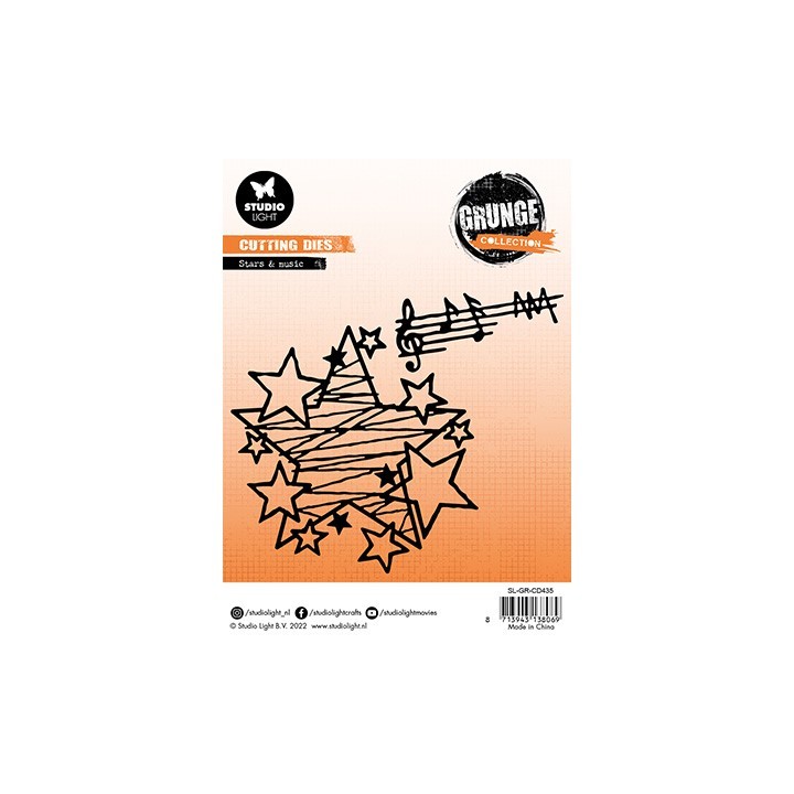 (SL-GR-CD435)Studio Light SL Cutting Die Card Grit lines Grunge Collection nr.435