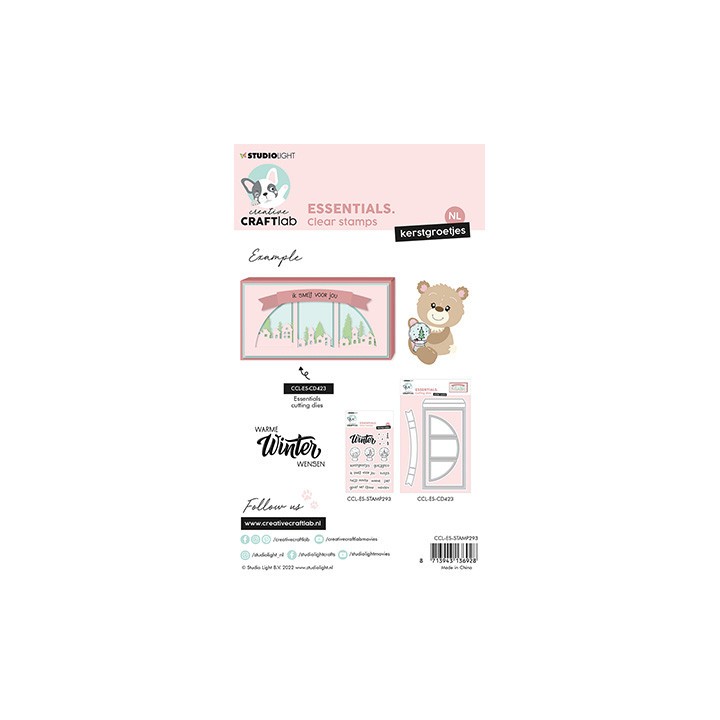(CCL-ES-STAMP293)Studio light Clear stamp Kerst & Winter groetjes NL Essentials nr.293