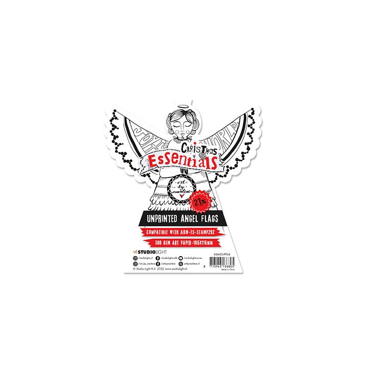 (ABM-ES-PP64)Studio Light Unprinted Angel Flags Art Paper Christmas Essentials nr.64