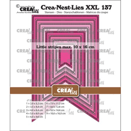 (CLNestXXL137)Crealies Crea-nest-dies XXL Fishtail banner with little stripes