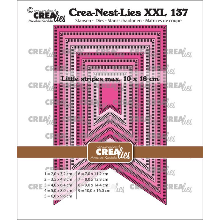 (CLNestXXL137)Crealies Crea-nest-dies XXL Fishtail banner with little stripes