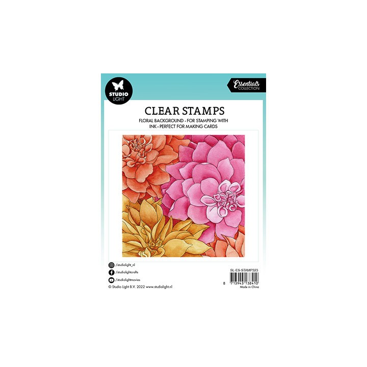 (SL-ES-STAMP323)Studio light SL Clear stamp Dahlia background Essentials nr.323