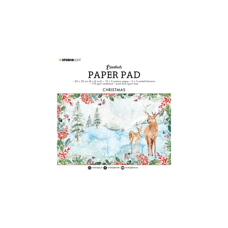 (SL-ES-PP75)Studio Light SL Paper pad Christmas Essentials nr.75