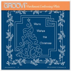 (GRO-CH-42046-03)Groovi Plate A5 LINDA WILLIAMS' SWIRLY CHRISTMAS TREE - CHRISTMAS TREASURES