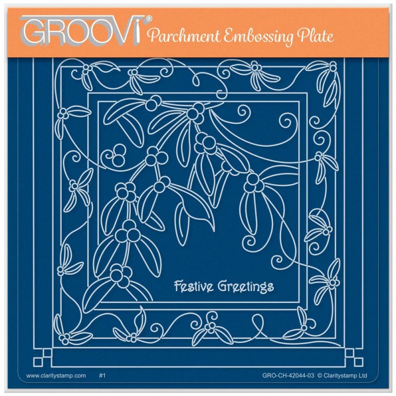 (GROCH4204403)Groovi Plate A5 LINDA WILLIAMS' MISTLETOE SWIRLS