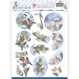 (SB10697)3D Push Out - Jeanine's Art - Winter Garden - Snow Drop