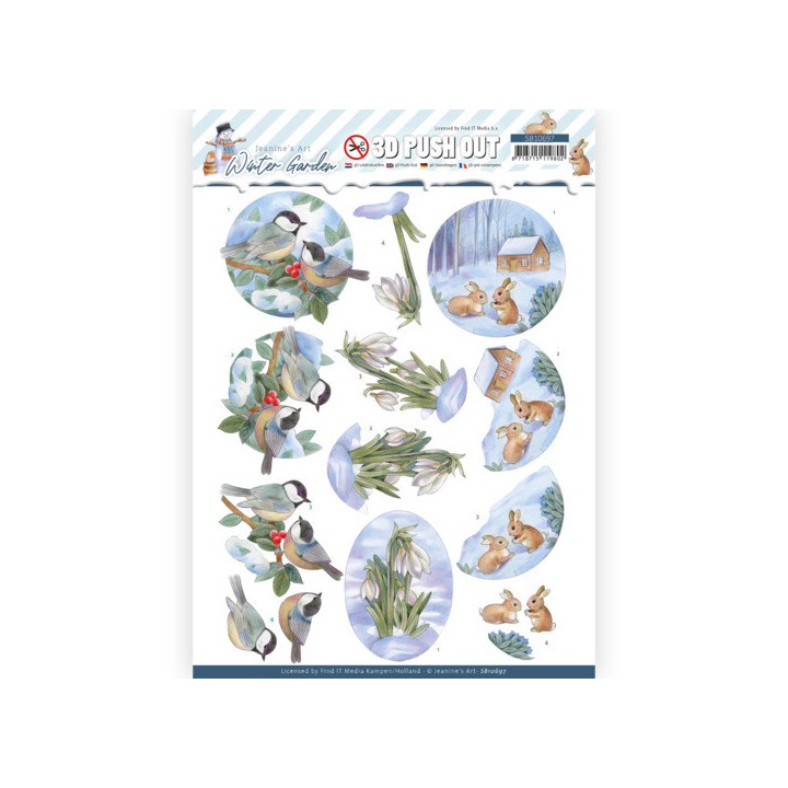 (SB10697)3D Push Out - Jeanine's Art - Winter Garden - Snow Drop