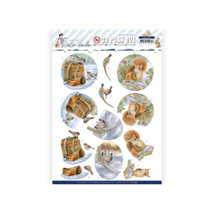 (SB10699)3D Push Out - Jeanine's Art - Winter Garden - Pheasant
