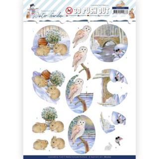 (SB10700)3D Push Out - Jeanine's Art - Winter Garden - Rabbits