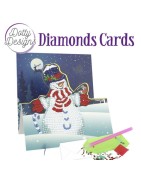 (DDDC1134)Dotty Designs Diamond Easel Card 134 - Snowman with Bird