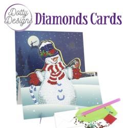 (DDDC1134)Dotty Designs Diamond Easel Card 134 - Snowman with Bird