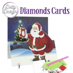 (DDDC1135)Dotty Designs Diamond Easel Card 135 - Santa with Present