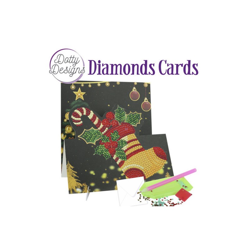 (DDDC1137)Dotty Designs Diamond Easel Card 137 - Christmas Sock