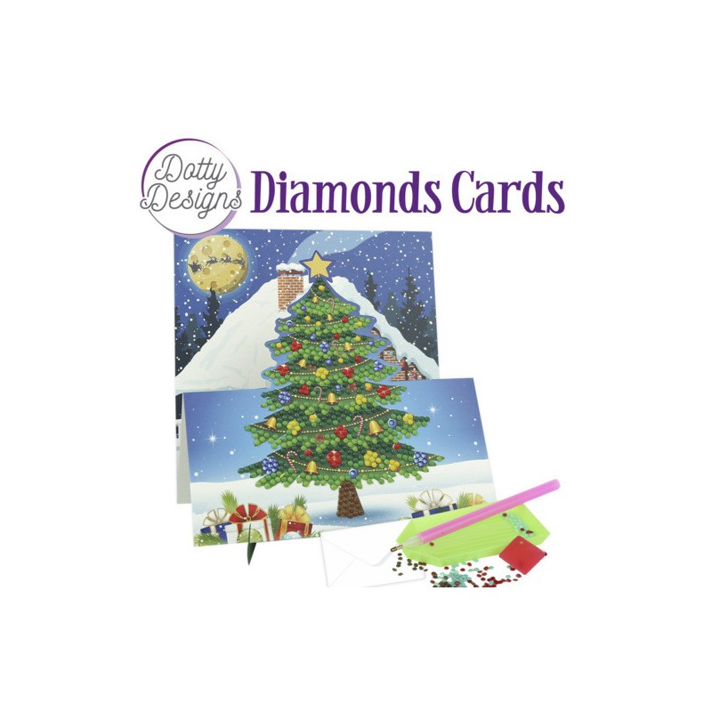(DDDC1138)Dotty Designs Diamond Easel Card 138 - Decorated Christmas Tree