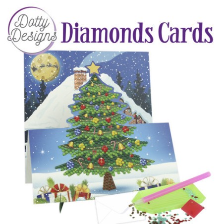 (DDDC1138)Dotty Designs Diamond Easel Card 138 - Decorated Christmas Tree