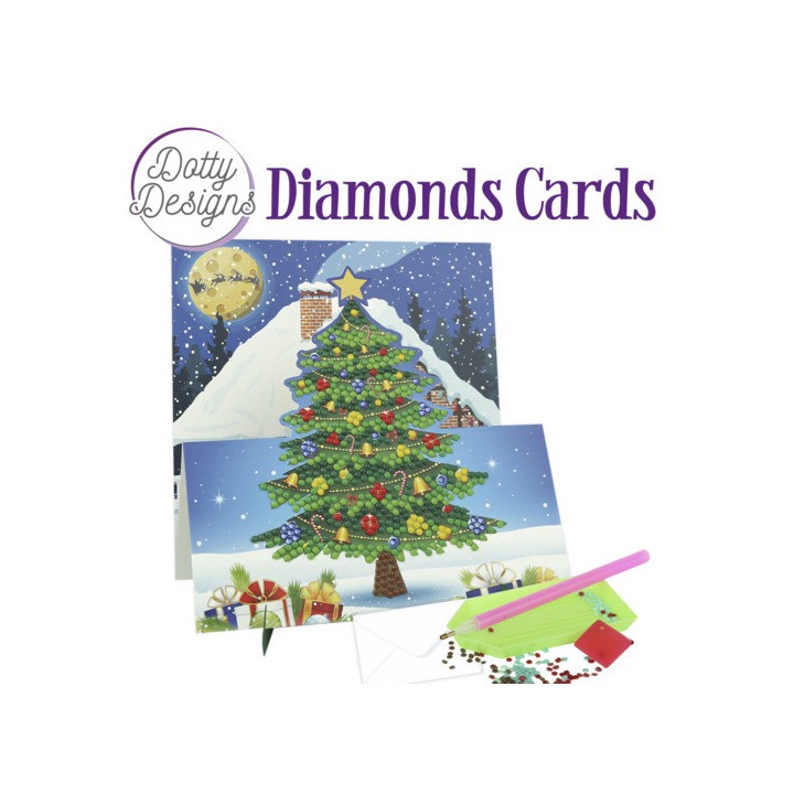 (DDDC1138)Dotty Designs Diamond Easel Card 138 - Decorated Christmas Tree