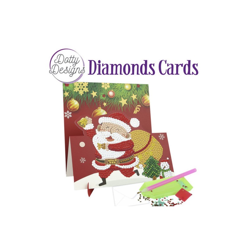 (DDDC1139)Dotty Designs Diamond Easel Card 139 - Santa with Bell