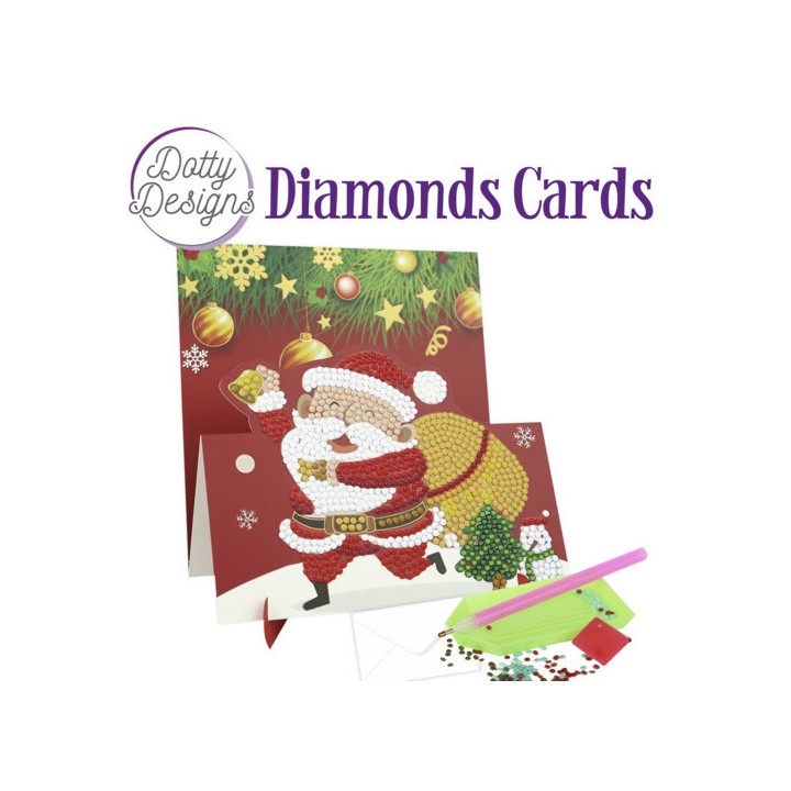 (DDDC1139)Dotty Designs Diamond Easel Card 139 - Santa with Bell