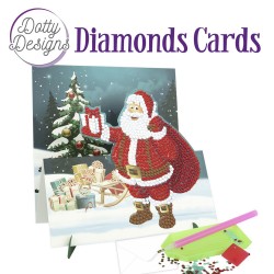 (DDDC1140)Dotty Designs Diamond Easel Card 140 - Santa with Sledge