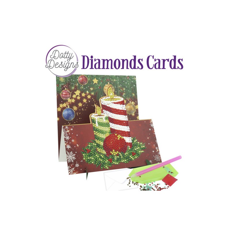 (DDDC1141)Dotty Designs Diamond Easel Card 141 - Candles