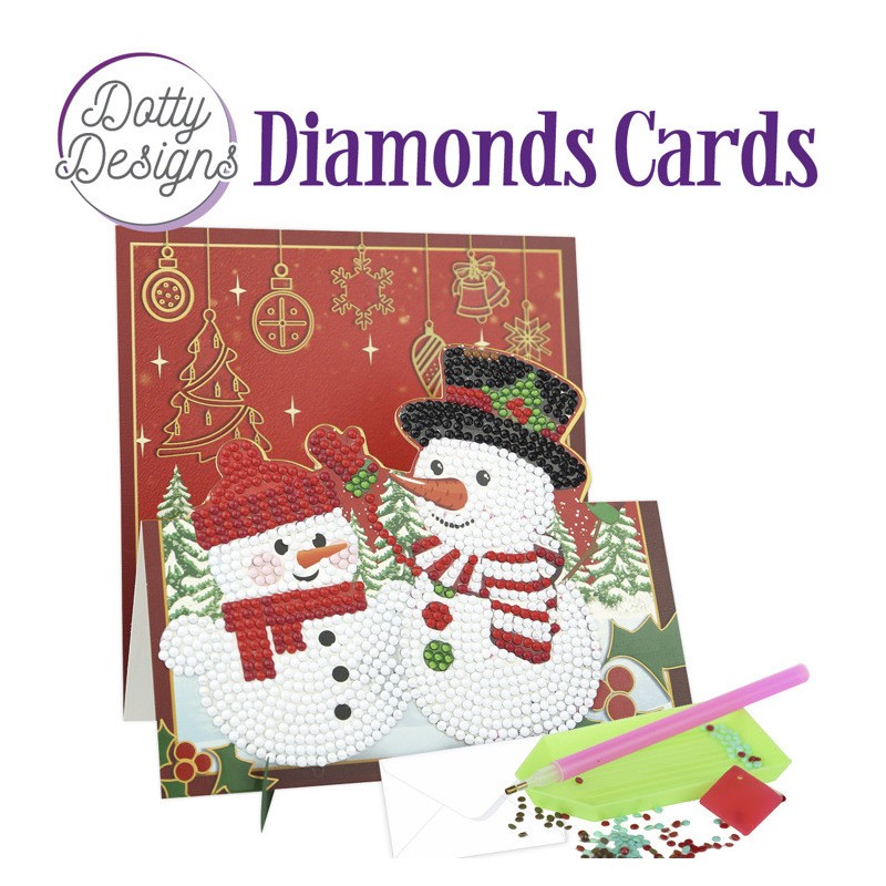 (DDDC1143)Dotty Designs Diamond Easel Card 143 - Two Snowmen