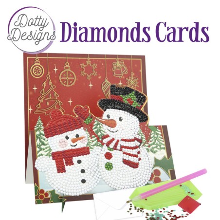 (DDDC1143)Dotty Designs Diamond Easel Card 143 - Two Snowmen