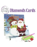 (DDDC1144)Dotty Designs Diamond Easel Card 144 - Santa and Snowman