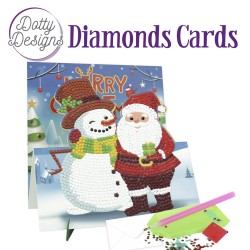 (DDDC1144)Dotty Designs Diamond Easel Card 144 - Santa and Snowman