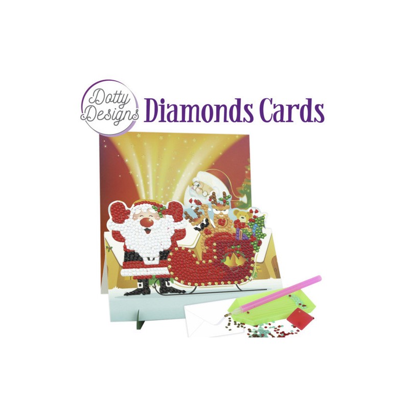 (DDDC1147)Dotty Designs Diamond Easel Card 147 - Santa with Sleigh