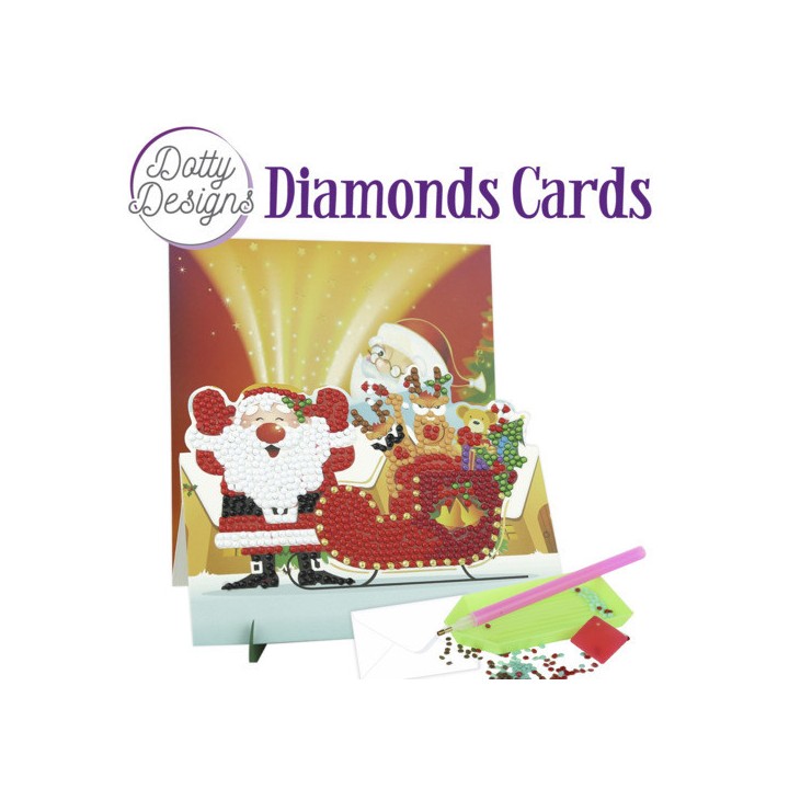 (DDDC1147)Dotty Designs Diamond Easel Card 147 - Santa with Sleigh
