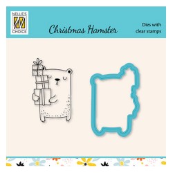 (HDCS038)Snellen Design Clearstamp +dies  - Xmas hamster serie Presents