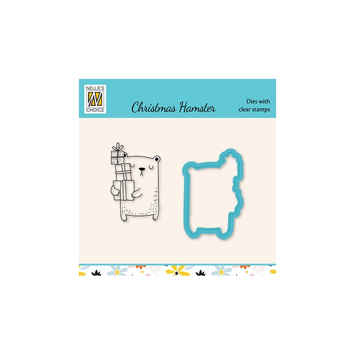 (HDCS038)Snellen Design Clearstamp +dies  - Xmas hamster serie Presents