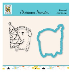 (HDCS040)Snellen Design Clearstamp +dies  - Xmas hamster serie Christmas tree