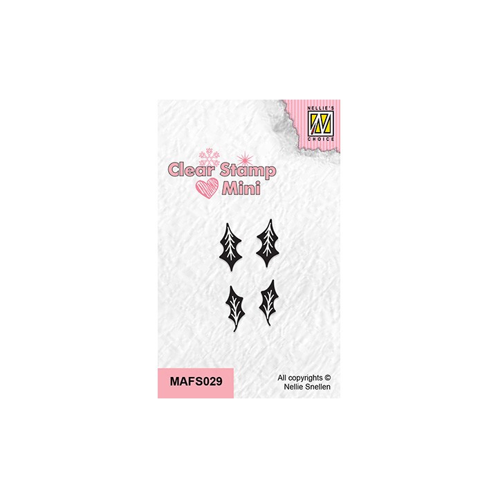 (MAFS029)Nellie's Choice Clear stamps Holly leaves