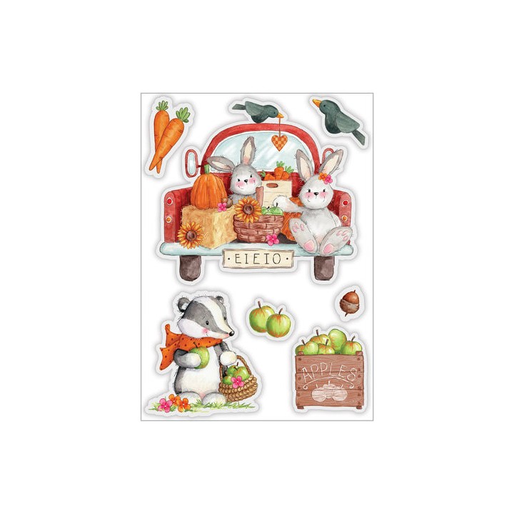 (CCSTMP083)Craft Consortium Happy Harvest Clear Stamps Apples
