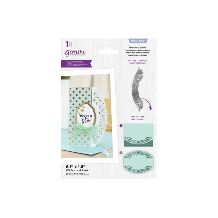 (GEM-MD-EDG-TRASW)Gemini Ellipse Traditional Swirls Edge'ables Dies