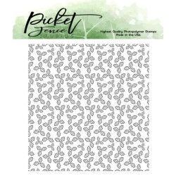 (C-149)Picket Fence Studios Holiday Holly 4x4 Inch Clear Stamps
