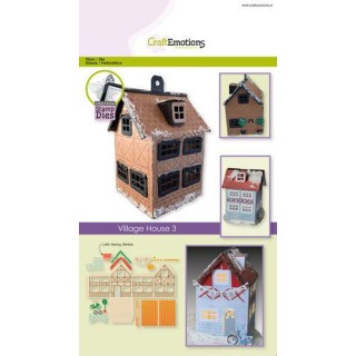 (115633/1533)CraftEmotion Impress stamp Die - Christmas village house 3