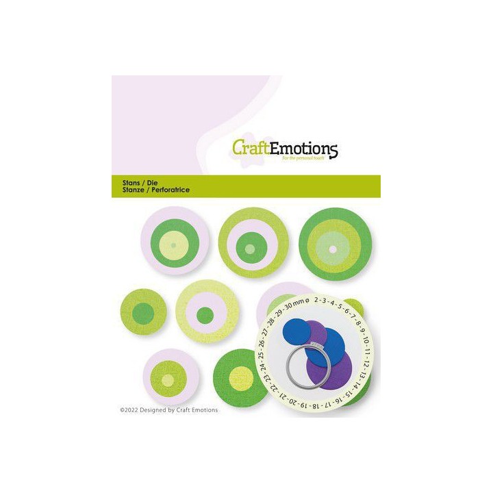 (115633/1401)CraftEmotions Die - basic circles Card 11x9cm - 3mm - 30mm