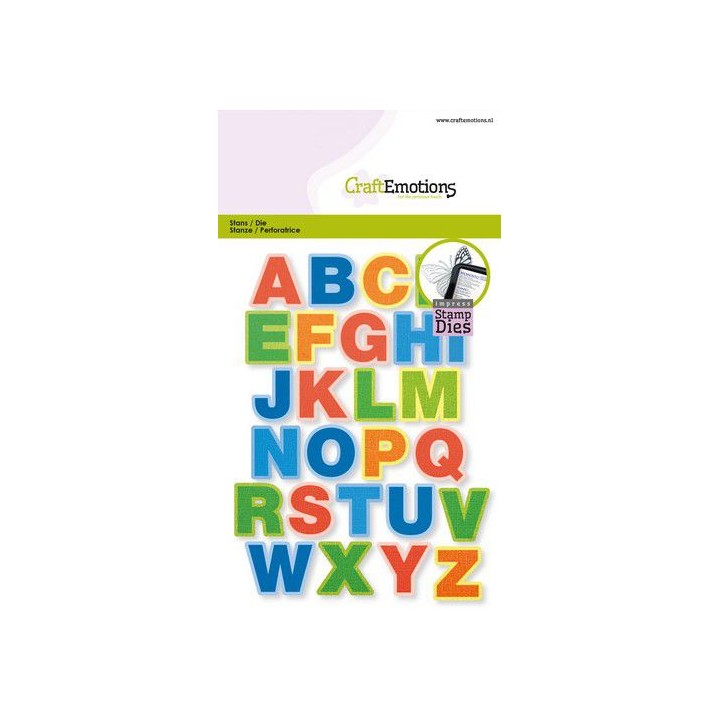 (115633/3407)CraftEmotion Impress stamp Die - alphabet capital letters Card 10,5x14,8cm - 21mm