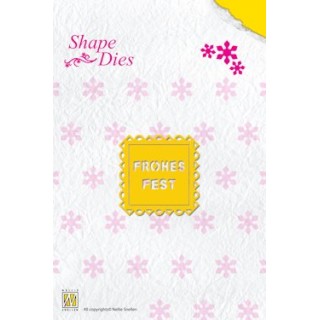 (SD017)Nellie's Shape Dies text Frohes Fest
