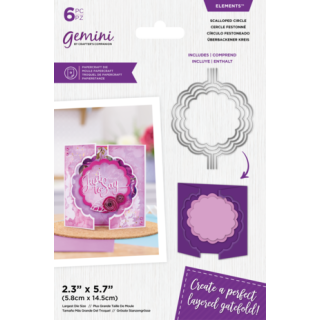 (GEM-MD-ELE-SCIR)Gemini Layered Edge Gatefold Scalloped Circle Elements Dies
