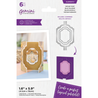 (GEM-MD-ELE-VITI)Gemini Layered Edge Gatefold Vintage Ticket Elements Dies