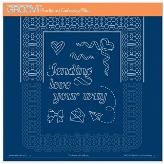 (GRO-GG-41906-24)Groovi Plate A4 PIERCING GRID JOSIE'S SENDING LOVE DIAGONAL RIBBON LACE DUET