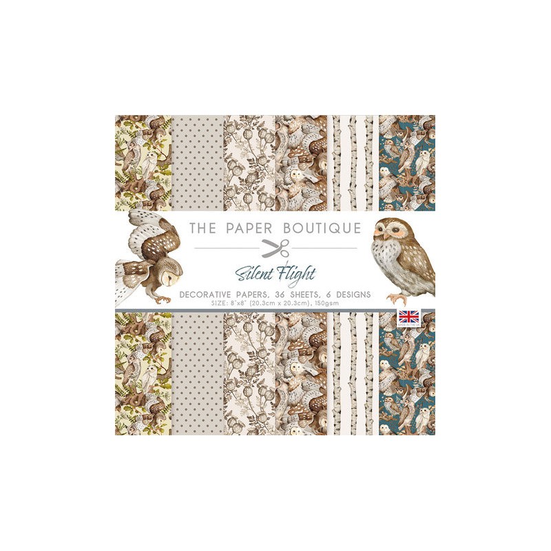 (PB1774)The Paper Boutique Silent Flight 8x8 Inch Decorative Papers