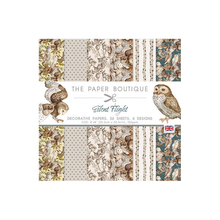 (PB1774)The Paper Boutique Silent Flight 8x8 Inch Decorative Papers