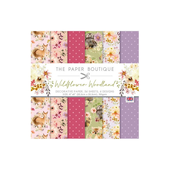 (PB1793)The Paper Boutique Wildflower Woodland 8x8 Inch Decorative Papers