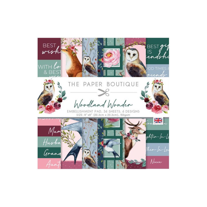 (PB1877)The Paper Boutique Woodland Wonder 8x8 Inch Embellishments Pad