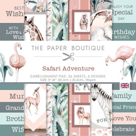 (PB1951)The Paper Boutique Safari Adventure 8x8 Inch Embellishments Pad